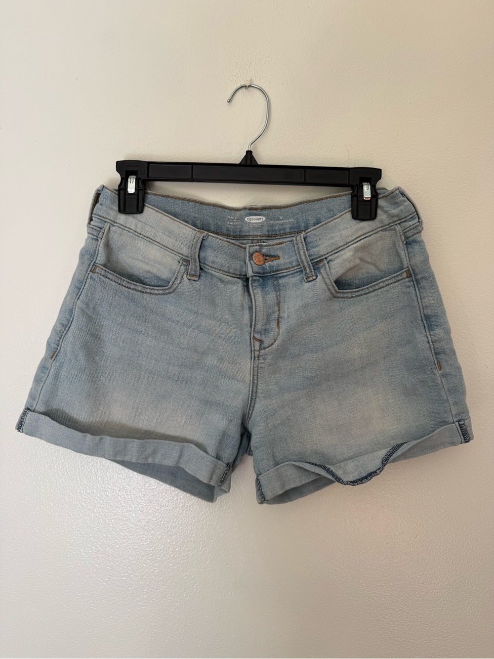 Light Wash Denim Roll Cuff Women's Shorts Size 4